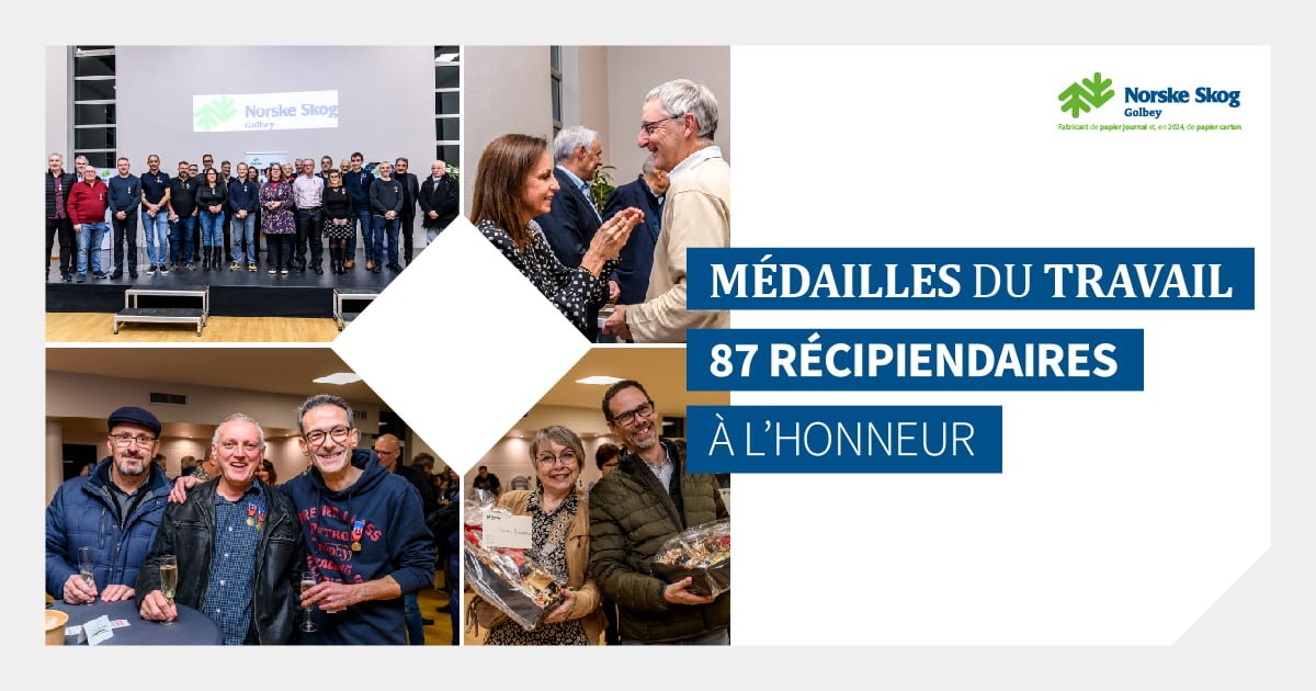 87 récipiendaires à l'honneur à Norske Skog Golbey pour la cérémonie de remise des médailles