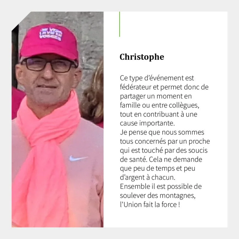 Pourquoi Christophe a participe aux Foulees Roses Spinaliennes sous la banniere Norske Skog Golbey 1