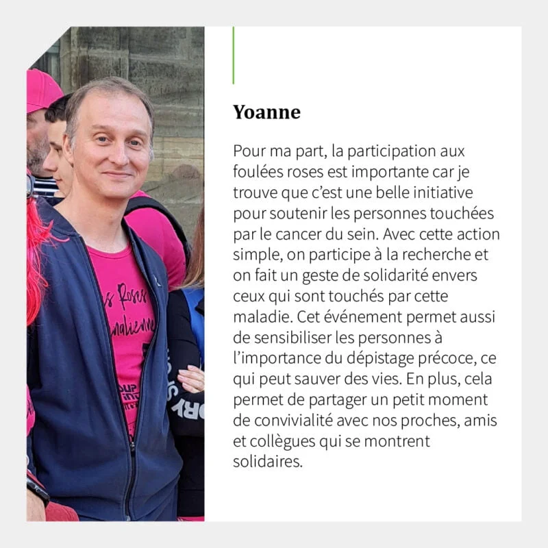 Pourquoi Yoanne a participe aux Foulees Roses Spinaliennes sous la banniere Norske Skog Golbey